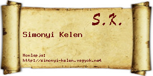 Simonyi Kelen névjegykártya